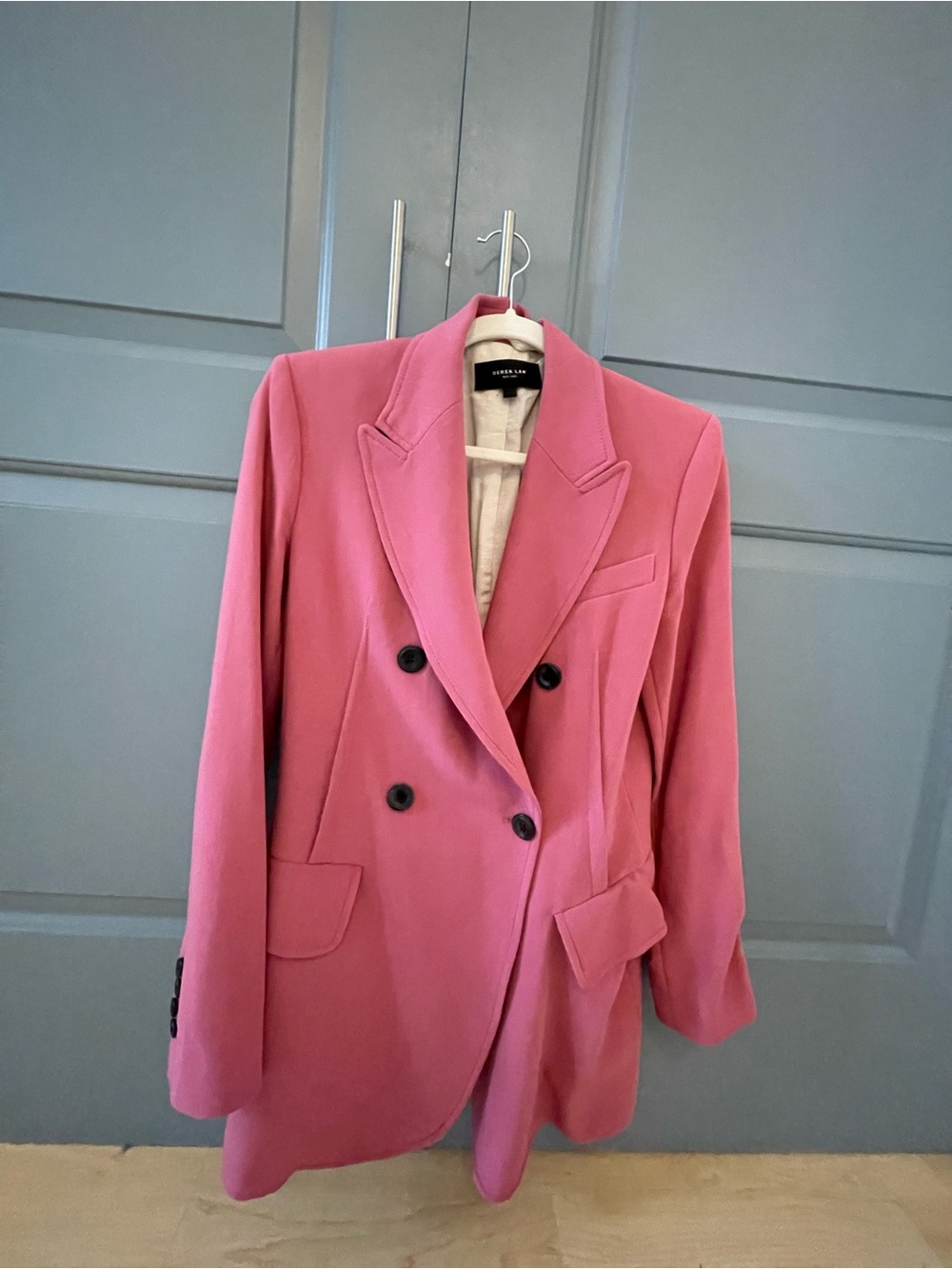Derek Lam Rose Pink Double-Breasted Blazer
